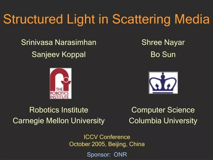 structured light in scattering media