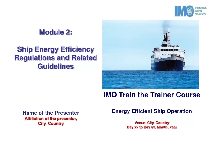 module 2 ship energy efficiency regulations