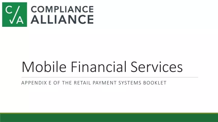mobile financial services