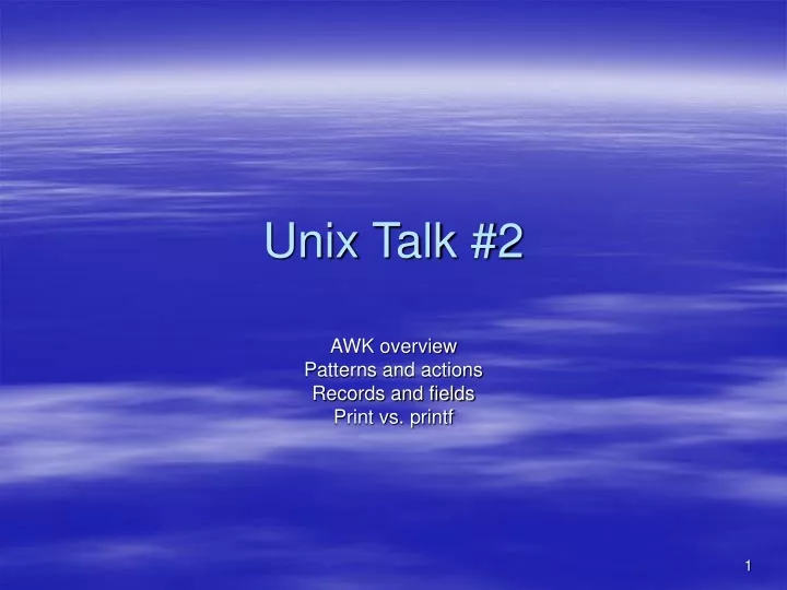 unix talk 2