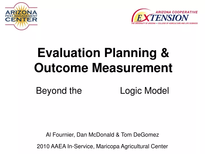 evaluation planning outcome measurement