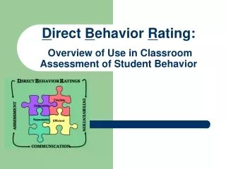 D irect  B ehavior  R ating:  Overview of Use in Classroom Assessment of Student Behavior