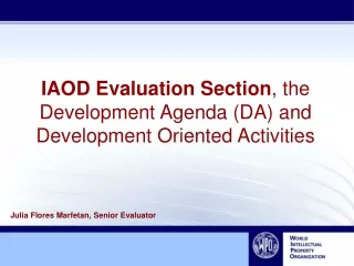 IAOD Evaluation Section , the Development Agenda (DA) and Development Oriented Activities
