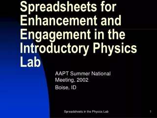 Spreadsheets for Enhancement and Engagement in the Introductory Physics Lab