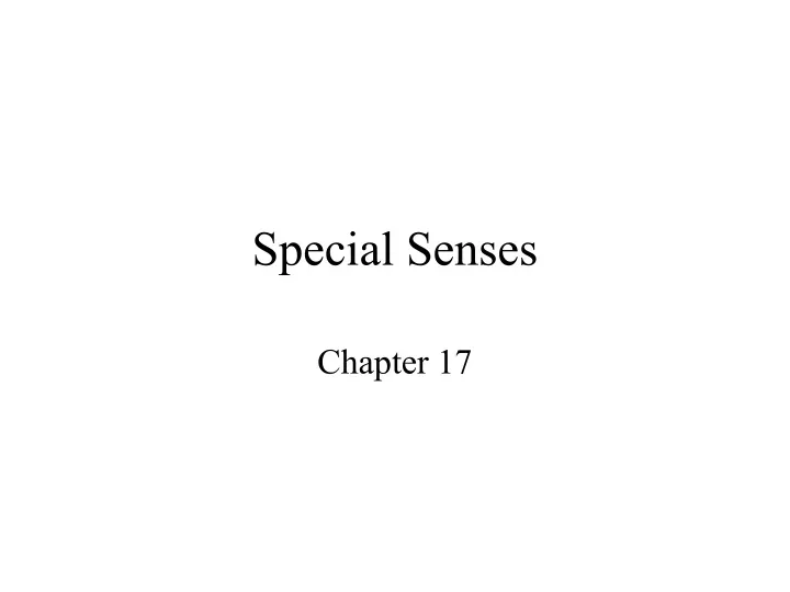 special senses