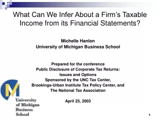 What Can We Infer About a Firm’s Taxable Income from its Financial Statements?