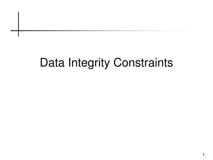 data integrity constraints