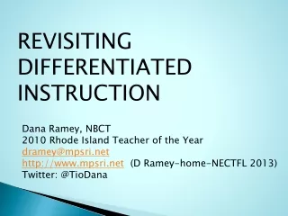 REVISITING DIFFERENTIATED INSTRUCTION