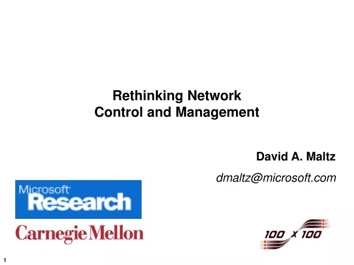 rethinking network control and management