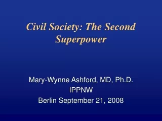 Civil Society: The Second Superpower