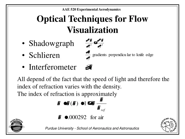 optical techniques for flow visualization