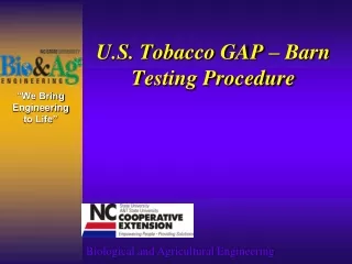 U.S. Tobacco GAP – Barn Testing Procedure