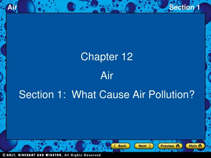 chapter 12 air section 1 what cause air pollution