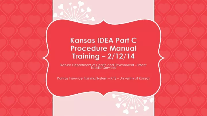 kansas idea part c procedure manual training 2 12 14