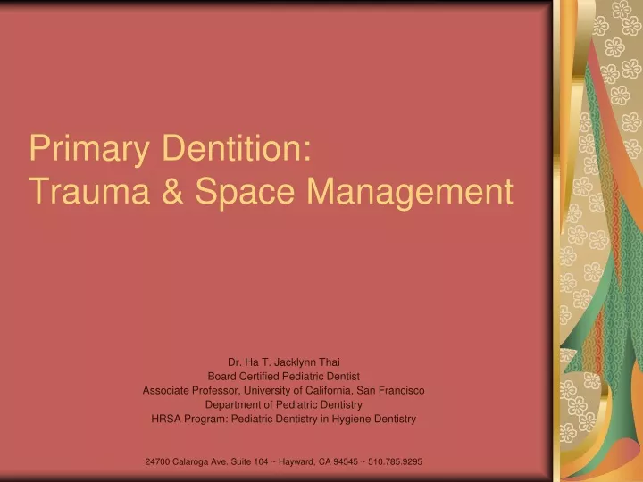 primary dentition trauma space management