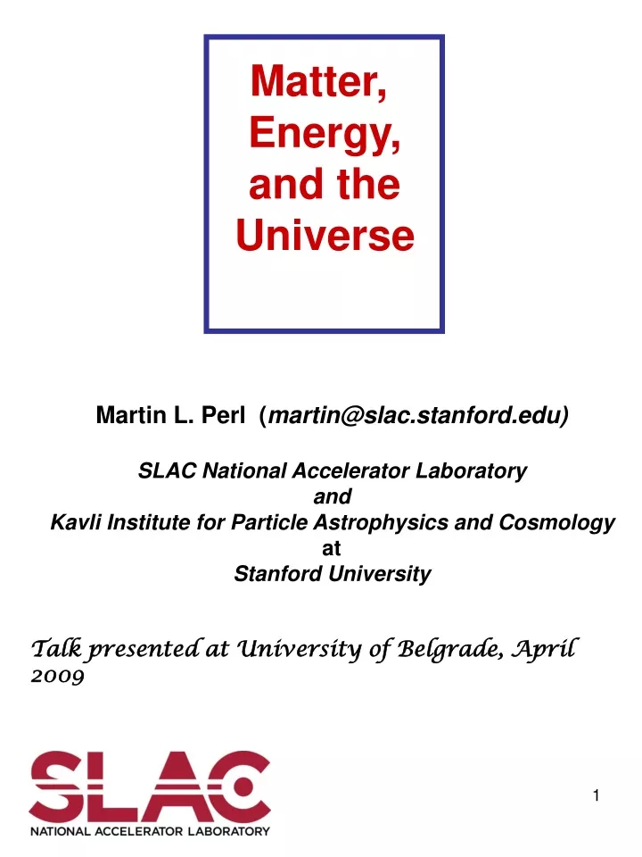 matter energy and the universe