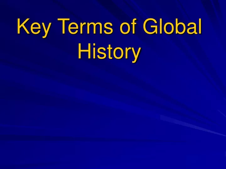 key terms of global history
