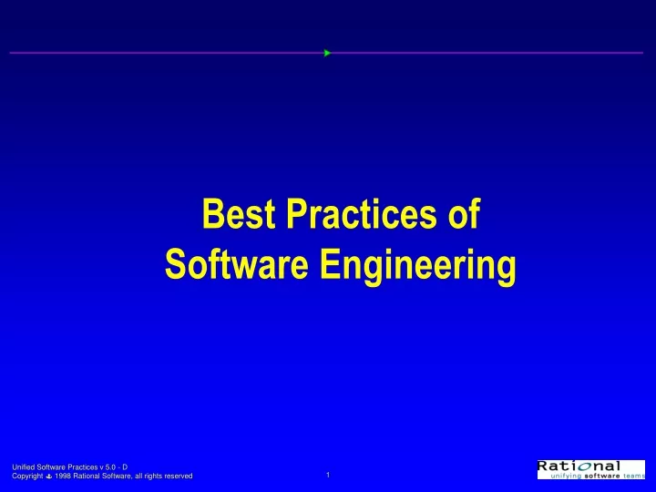 best practices of software engineering