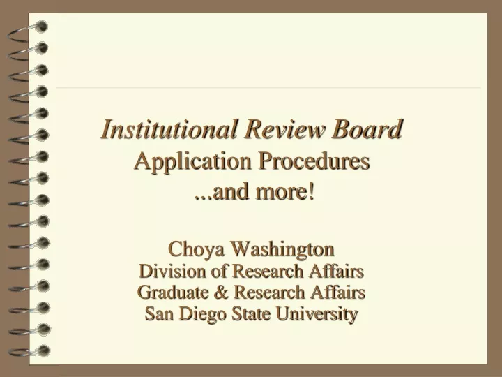 institutional review board application procedures and more