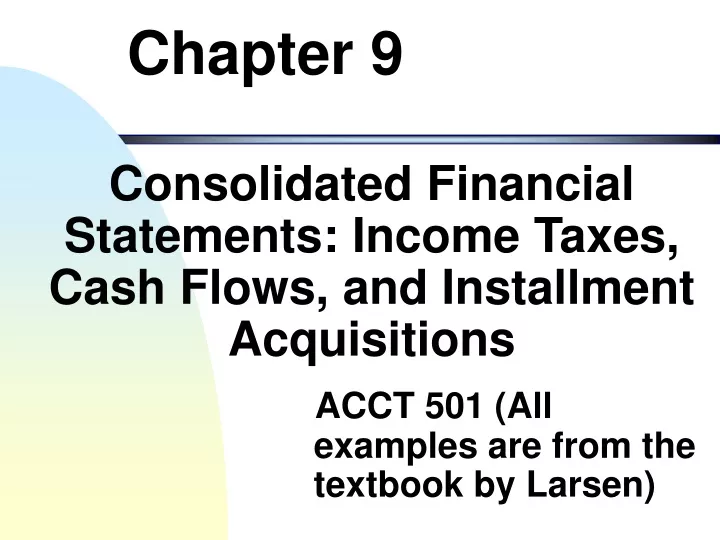 consolidated financial statements income taxes