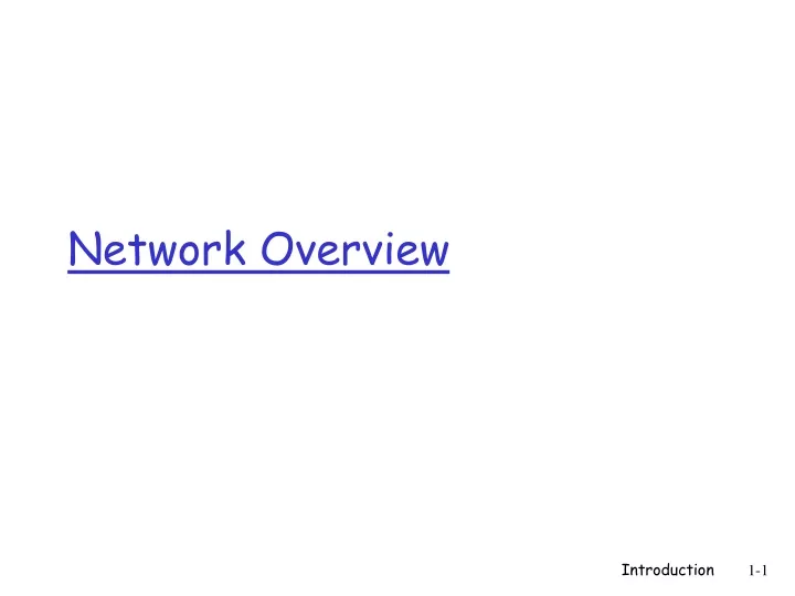 network overview