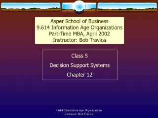 Class 5 Decision Support Systems Chapter 12