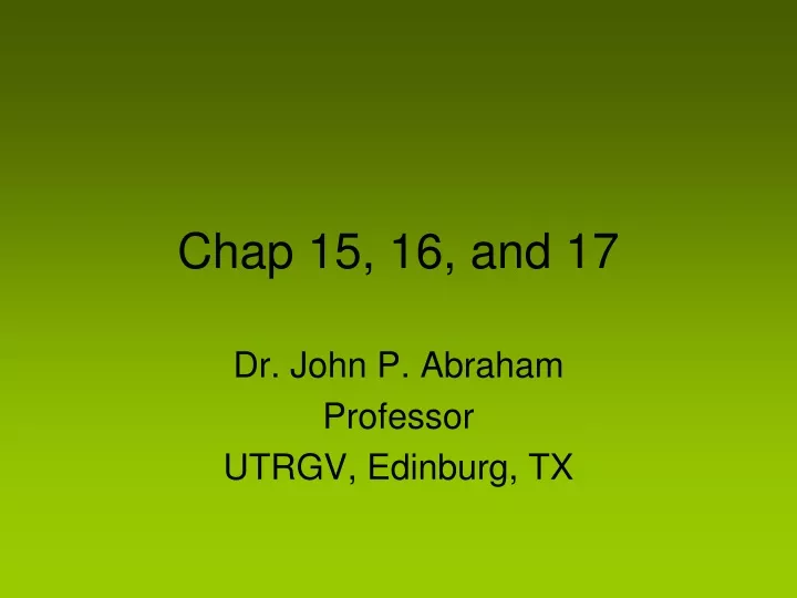 chap 15 16 and 17
