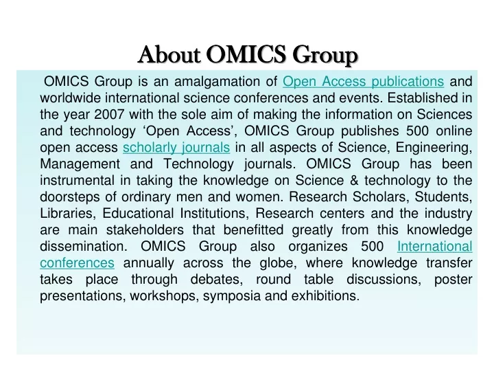 about omics group