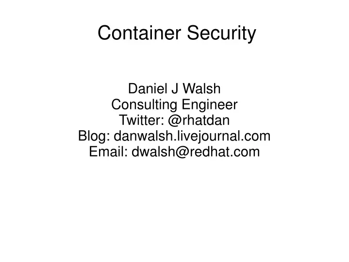 container security