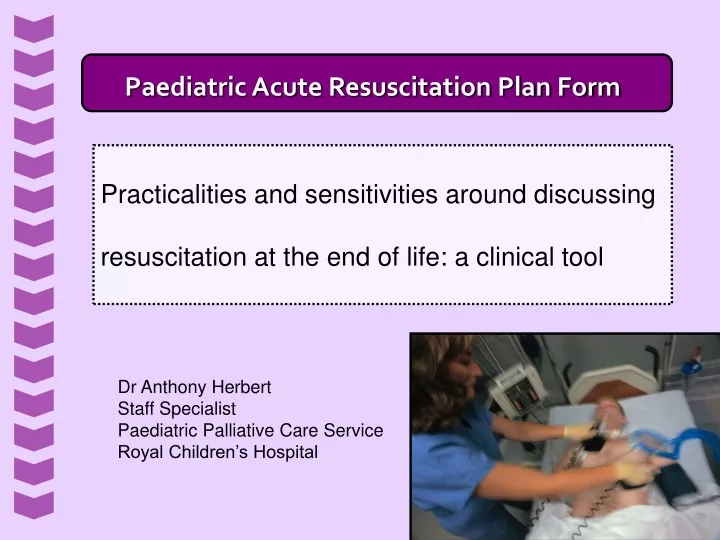 paediatric acute resuscitation plan form