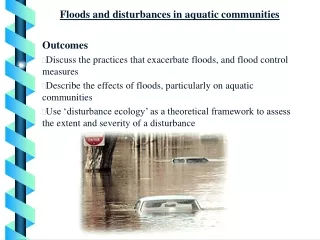 Floods and disturbances in aquatic communities Outcomes