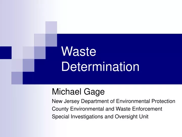 waste determination