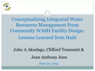 Conceptualizing Integrated Water Resources Management From Community WASH Facility Design: