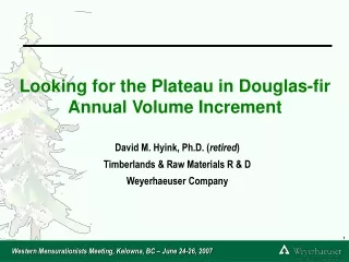 Looking for the Plateau in Douglas-fir Annual Volume Increment