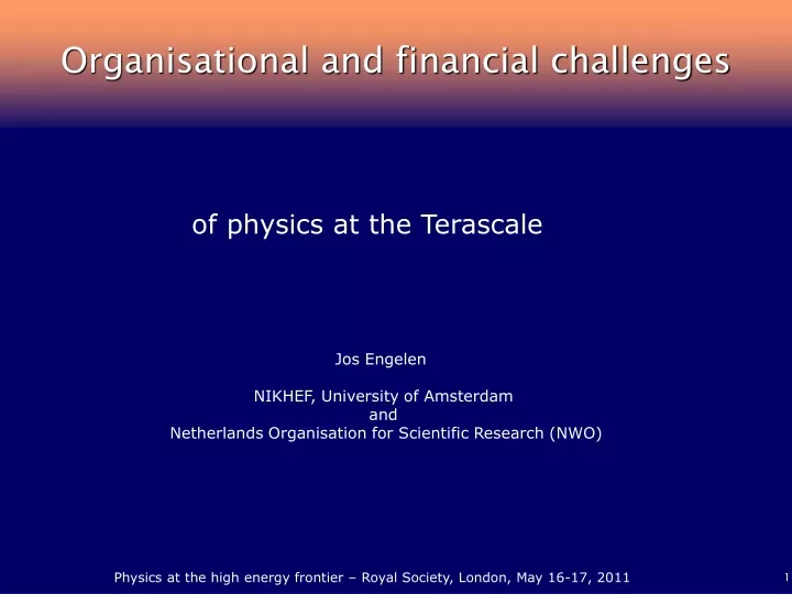 organisational and financial challenges