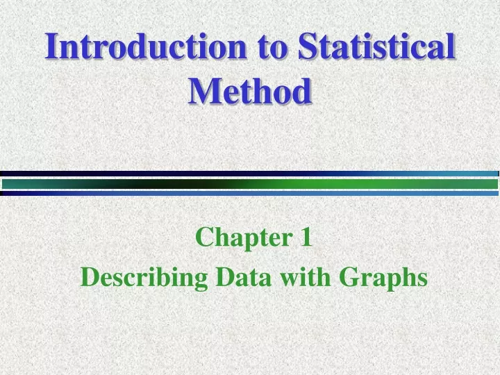 introduction to statistical method