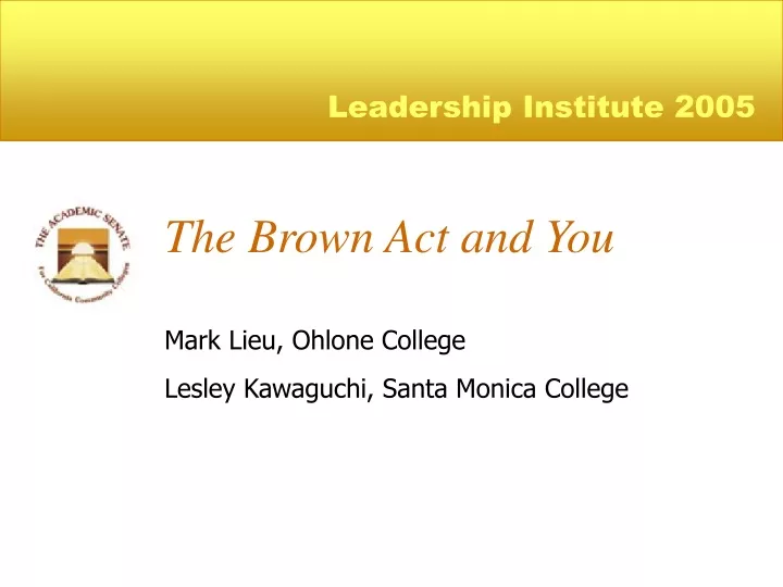the brown act and you