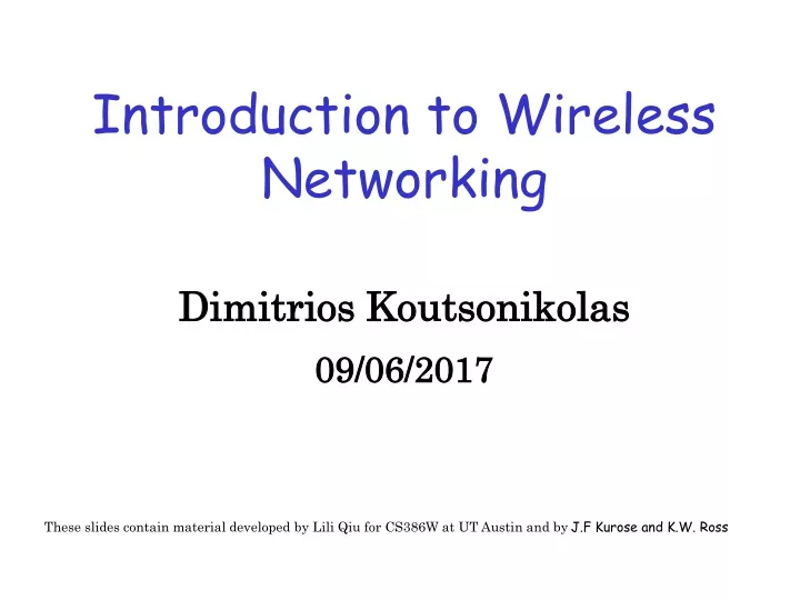 introduction to wireless networking