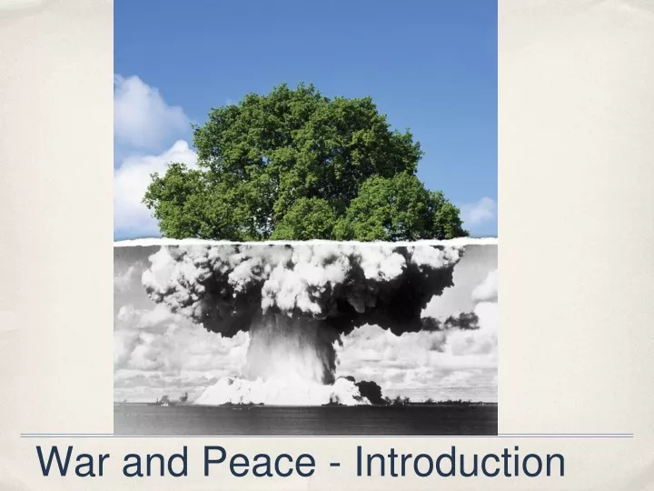 war and peace introduction