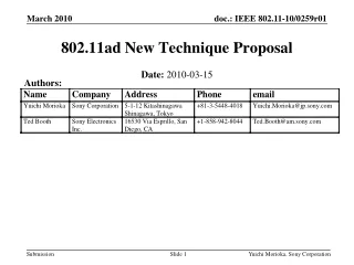 802.11ad New Technique Proposal