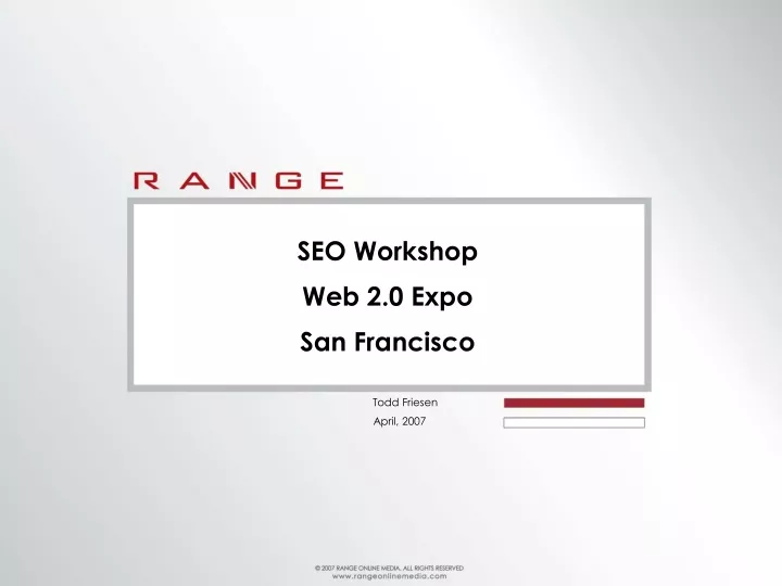 seo workshop web 2 0 expo san francisco