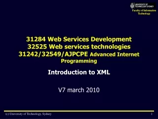 Introduction to XML V7 march 2010