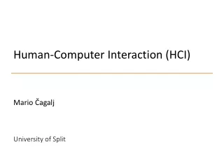 Human-Computer Interaction (HCI)