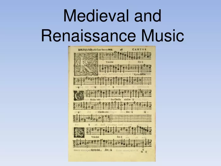 medieval and renaissance music