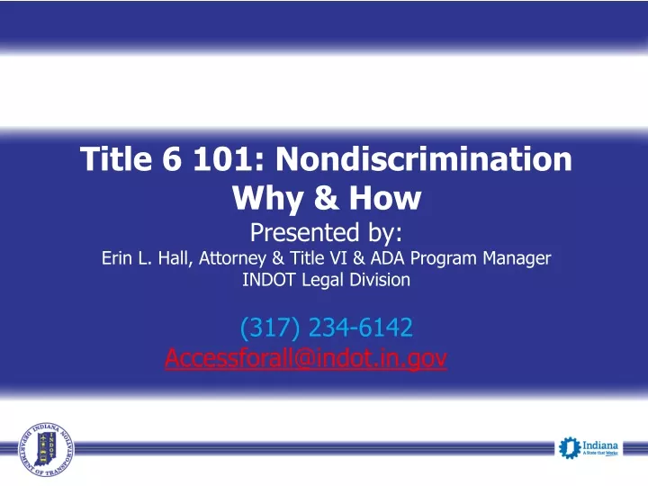 title 6 101 nondiscrimination why how presented