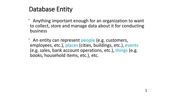 database entity