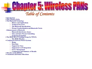 Chapter 5: Wireless PANs