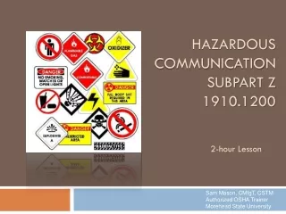 Hazardous Communication Subpart Z 1910.1200