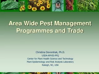 Area Wide Pest Management  Programmes and Trade
