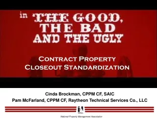 Contract Property Closeout Standardization